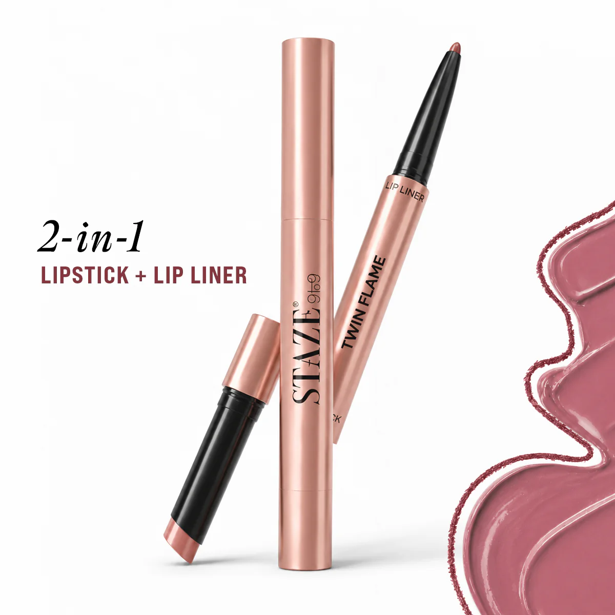Twin Flame 2in1 Lipstick + Lip Liner 02 Soft Launch