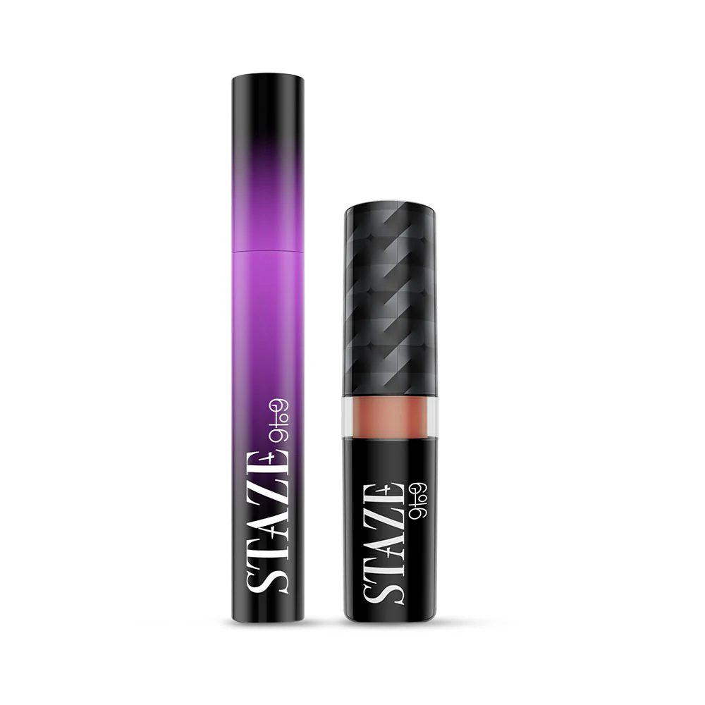 Velvet Kiss Bullet Lipstick 03 Brown Spice with Mascara