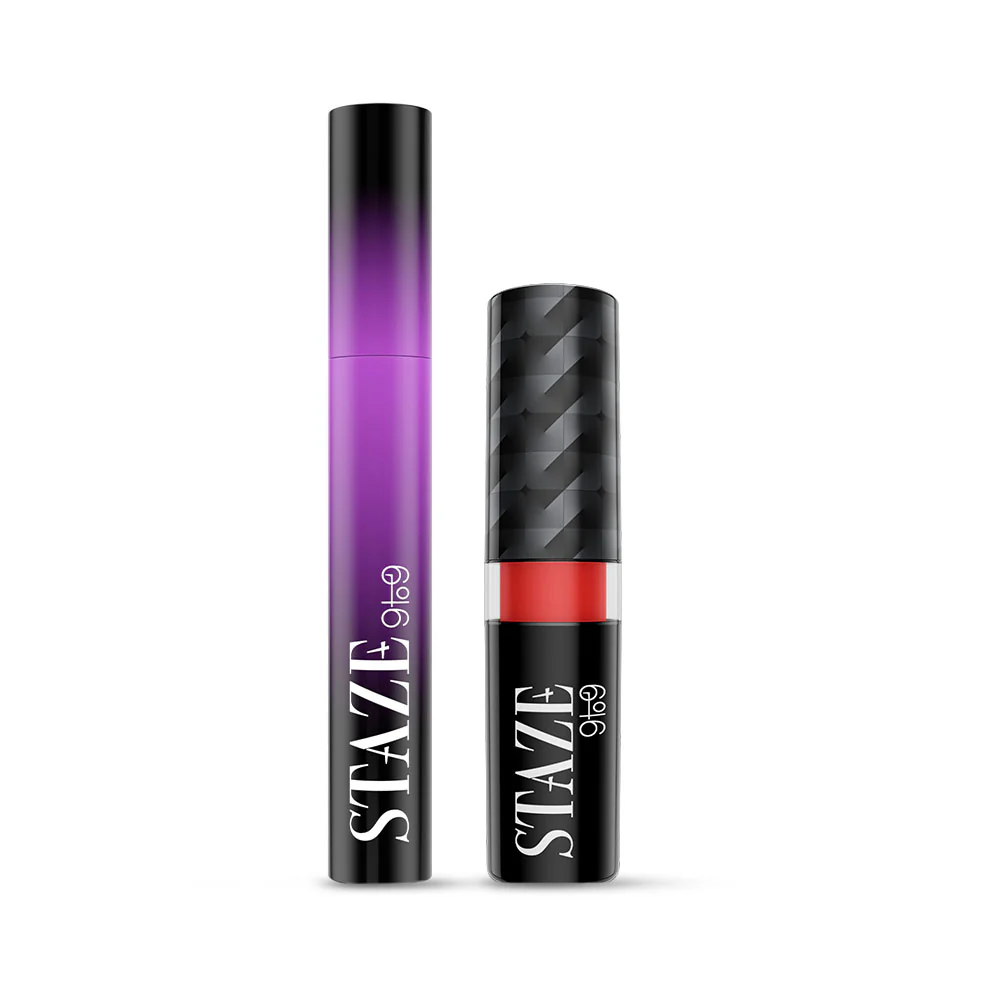 Velvet Kiss Bullet Lipstick 04 Red Set Go with Mascara